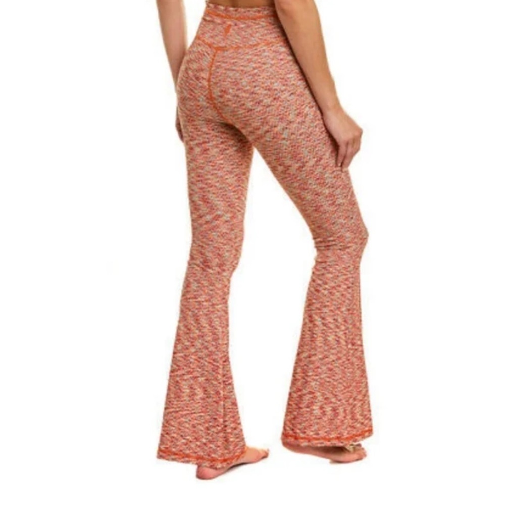 Free People Movement Flare Leggings Yoga Pants Pink and Orange Space Dyed Retro